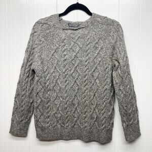 Denver Hayes Wool Blend Cable Knit Gray Pullover Women's Sweater Size Small
